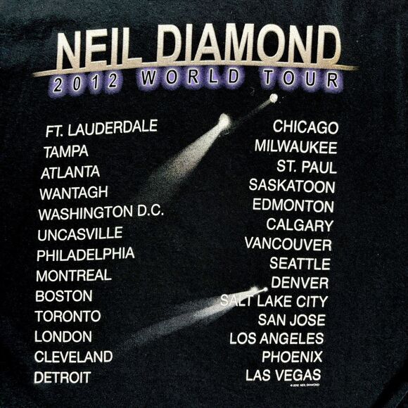 Neil Diamond 2012 World Tour T-Shirt So Good So Good Concert Size 2XL - Picture 3 of 6